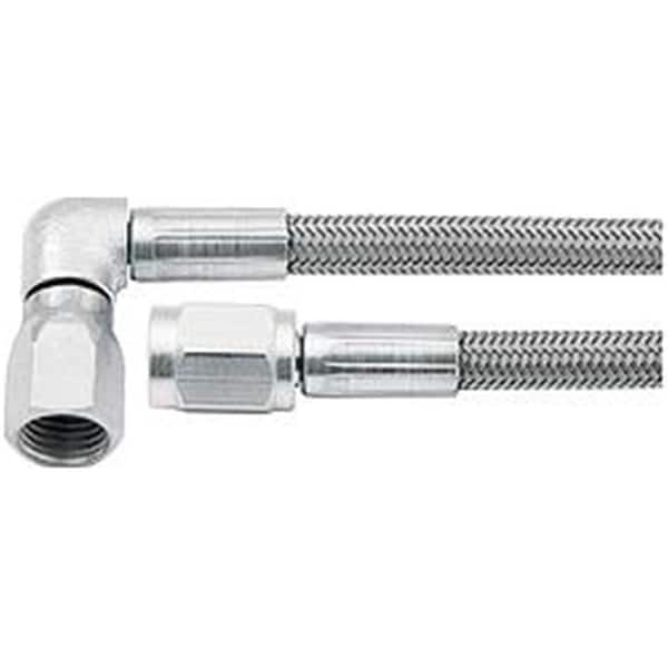 Vortex 10 in. - 3 AN Straight Female to -3 AN 90 deg Female Braided Steel Brake Lines VO3085702 - main